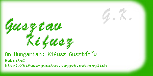 gusztav kifusz business card